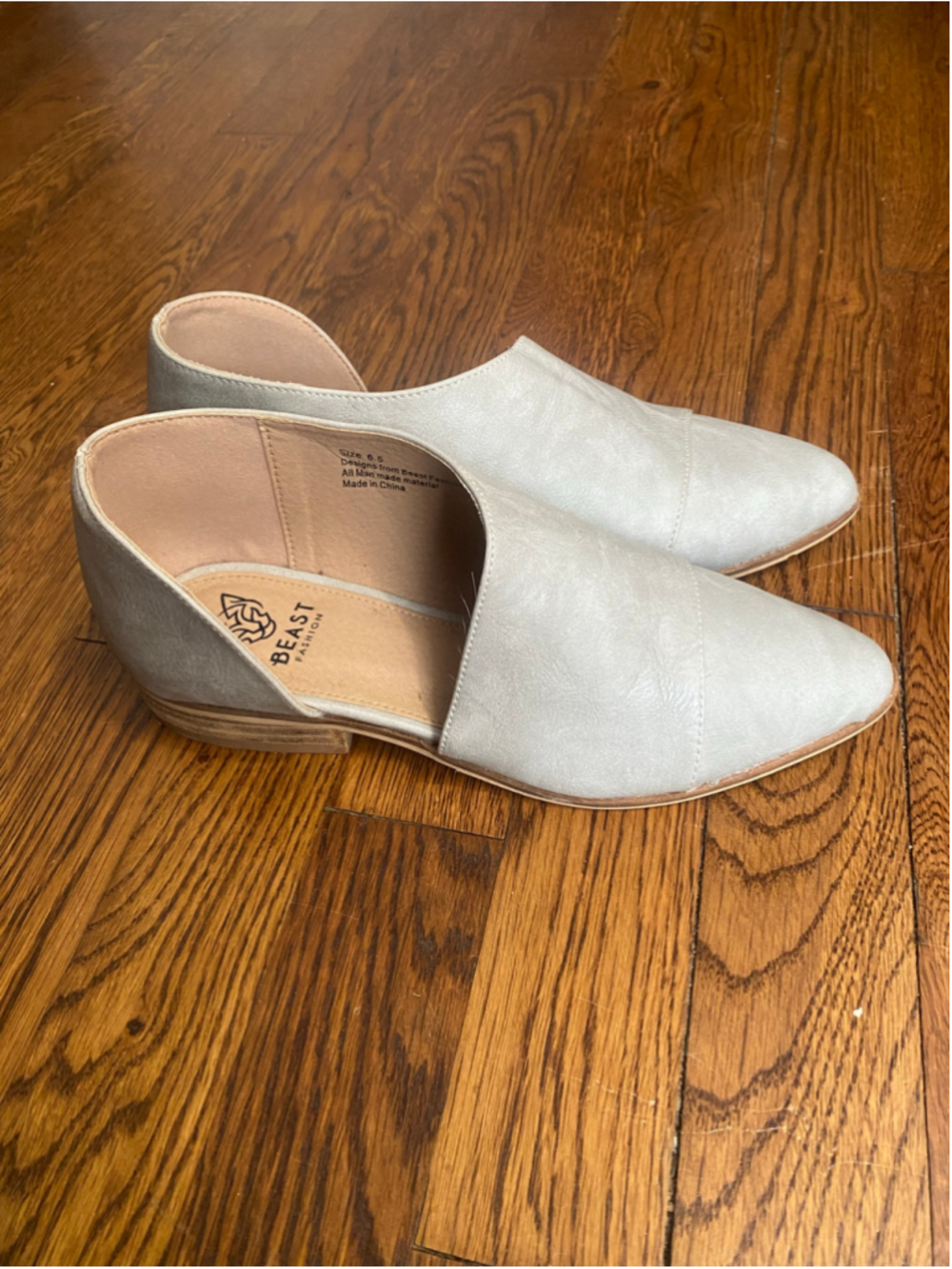 Beast Gray Pointed Toe Flats D’Orsay Quiet Luxury Parisian Modern Boho Sleek 6.5